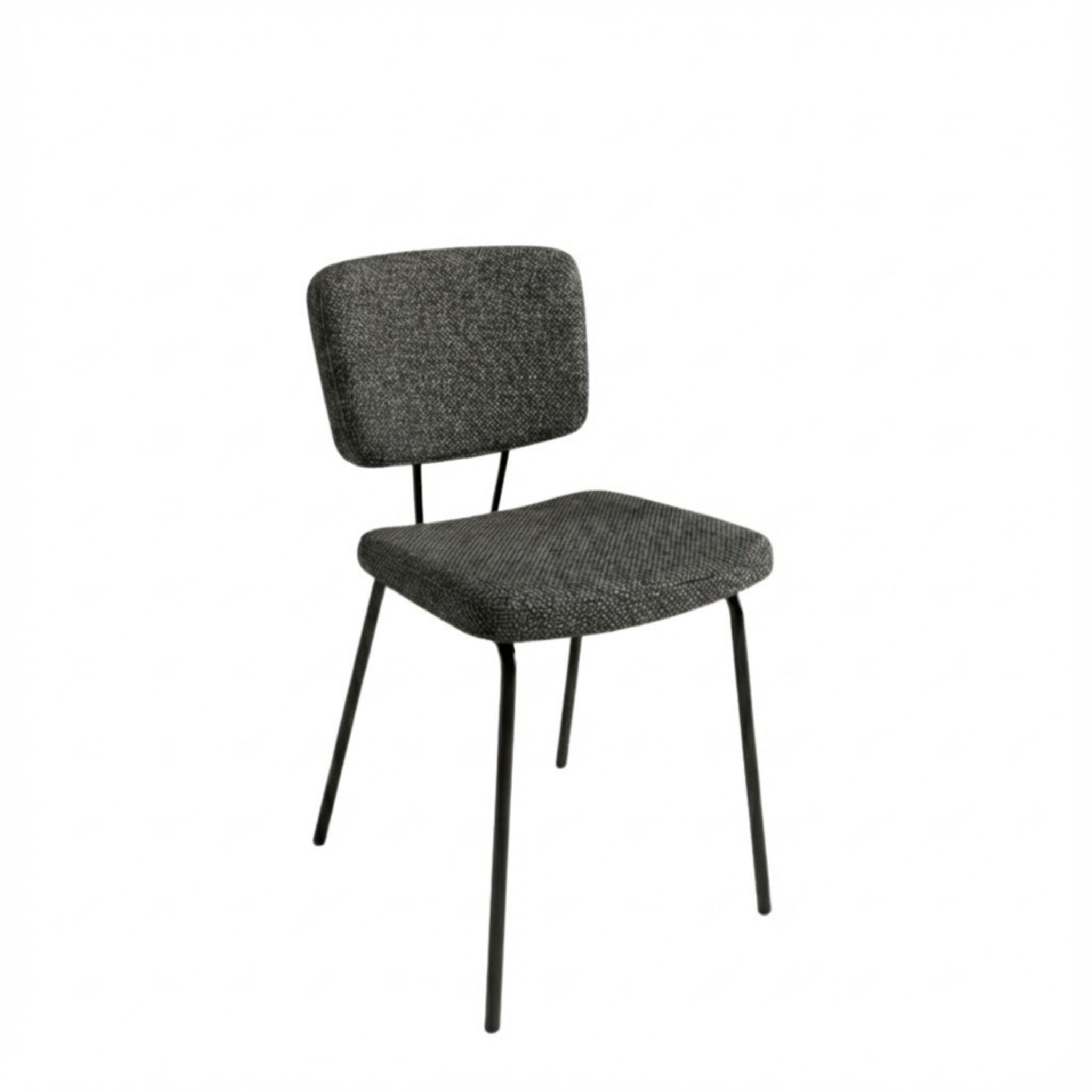 Stoel zonder armleuning met zwart frame en zwarte stoffering
