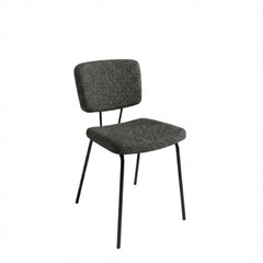 Stoel zonder armleuning met zwart frame en zwarte stoffering