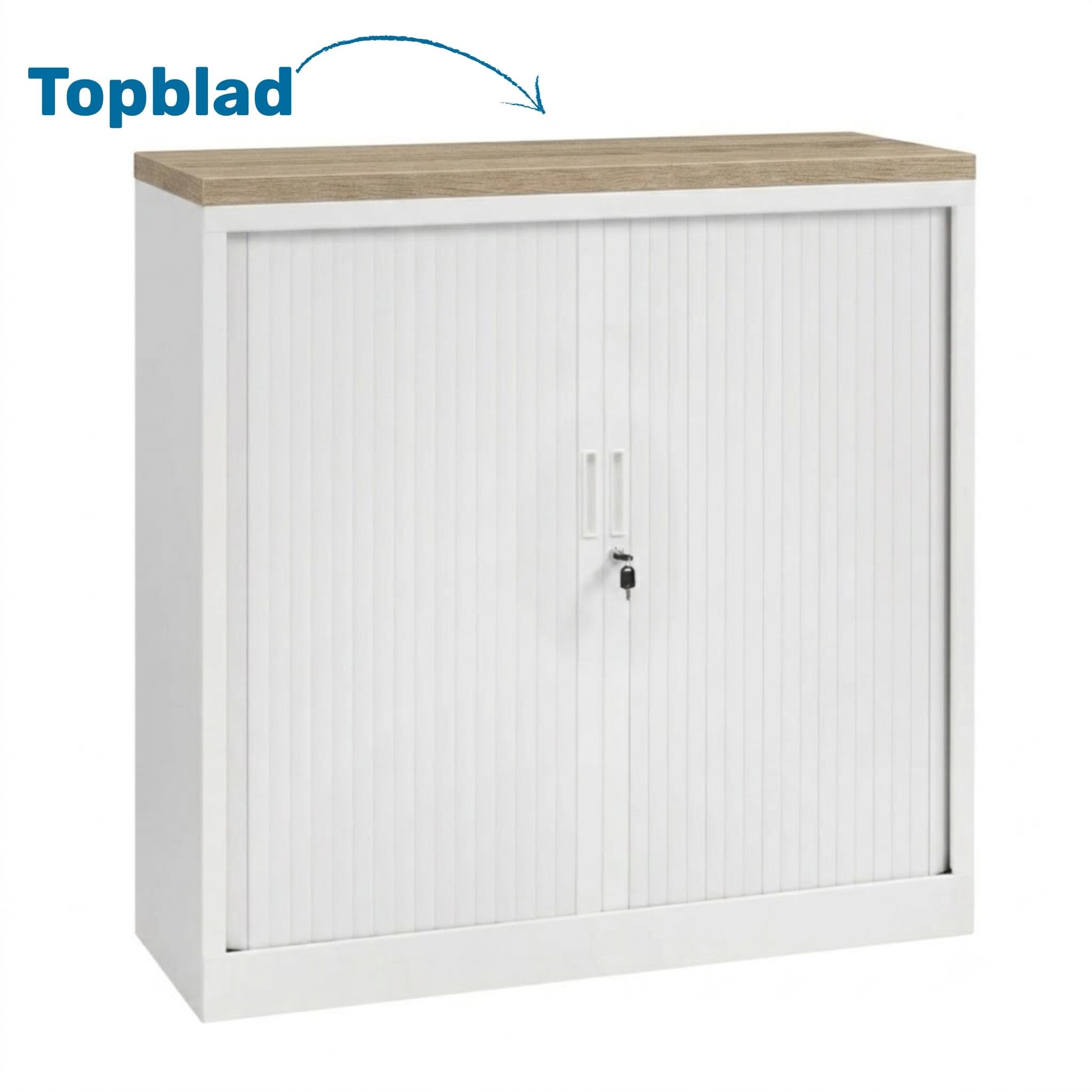 Roldeurkast 118 hg. x 120 br. + 2 legborden Orange office Roldeurkasten Select Kantoormeubelen.