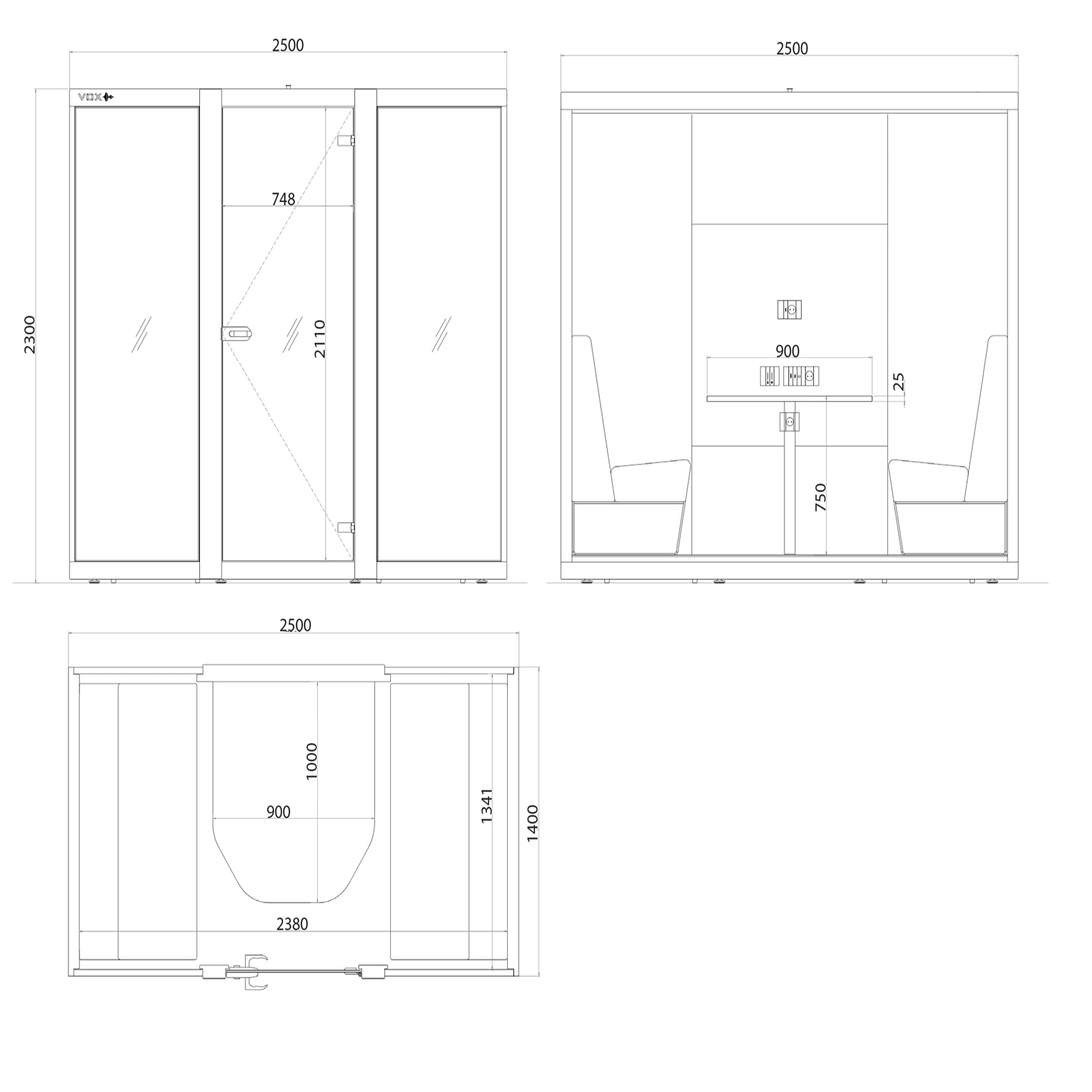 Afmetingen-VOX301-Akoestische-Vergaderruimte-Large