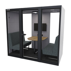 Akoestische-Vergaderruimte-Voorraad-Model-VOX301-Zwart-4-personen-vergaderbox