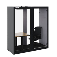 Akoestische-Werkplek-VOX201-Zwart-Voorraad-Model-zitsta-bureau