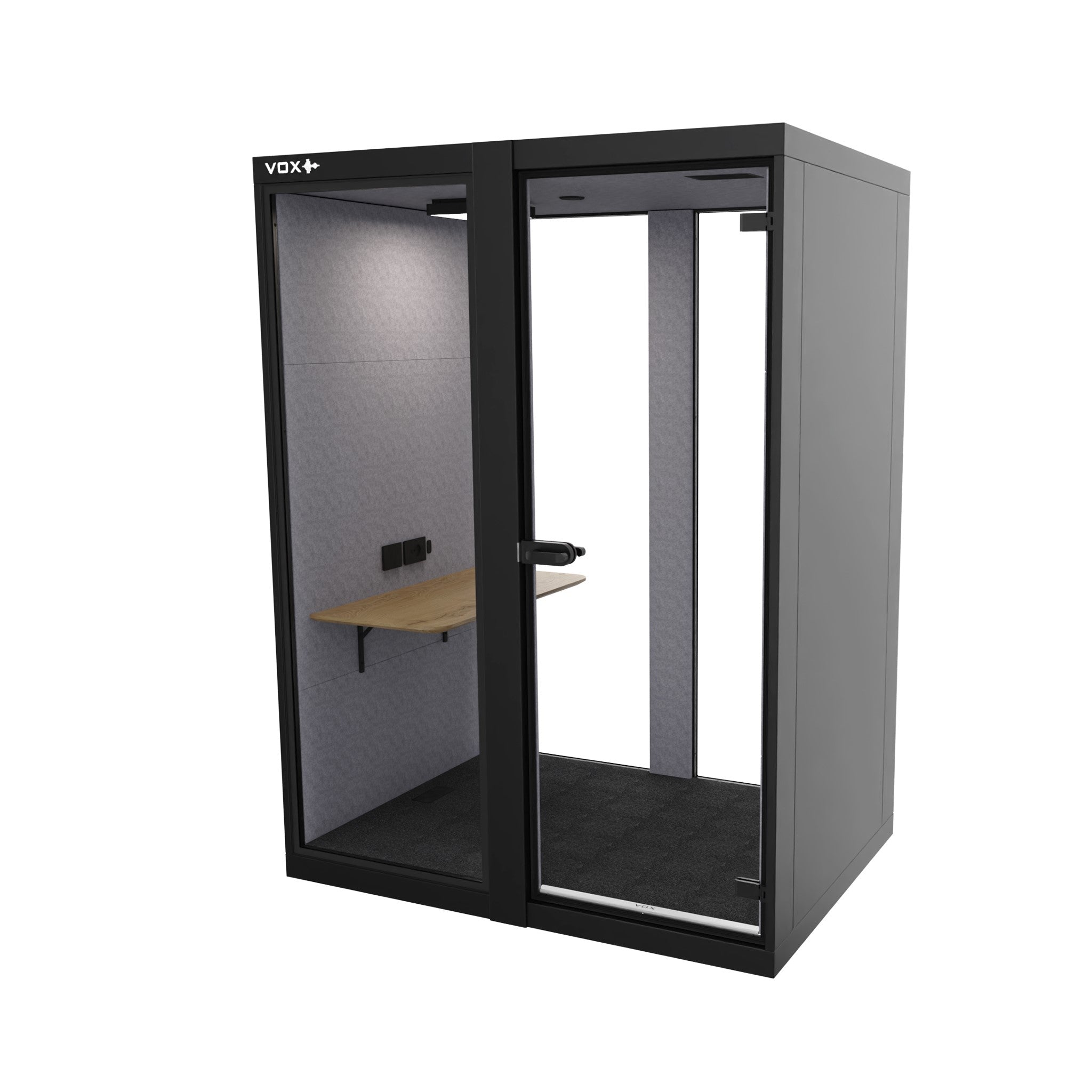 Akoestische-Werkplek-VOX201-Zwart-Voorraad-Model-tafelblad-75cm