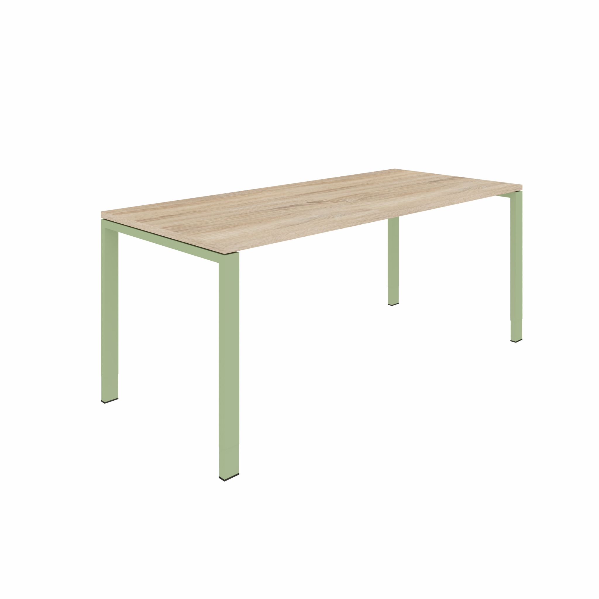in hoogte verstelbaar bureau carré Huislijn bleekgroen eiken robson