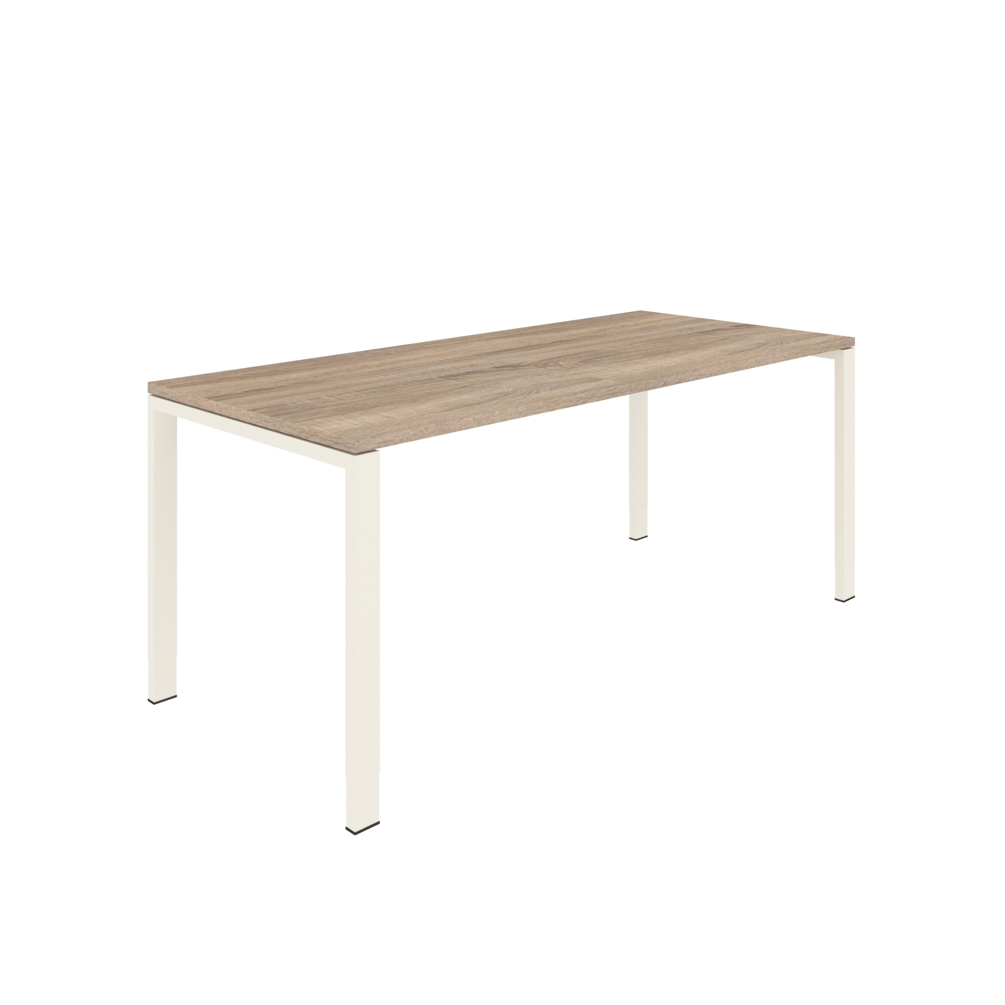 in hoogte verstelbaar bureau carré Huislijn wit eiken robson