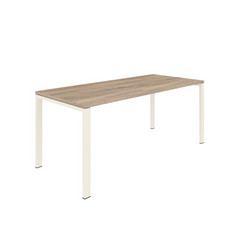 in hoogte verstelbaar bureau carré Huislijn wit eiken robson