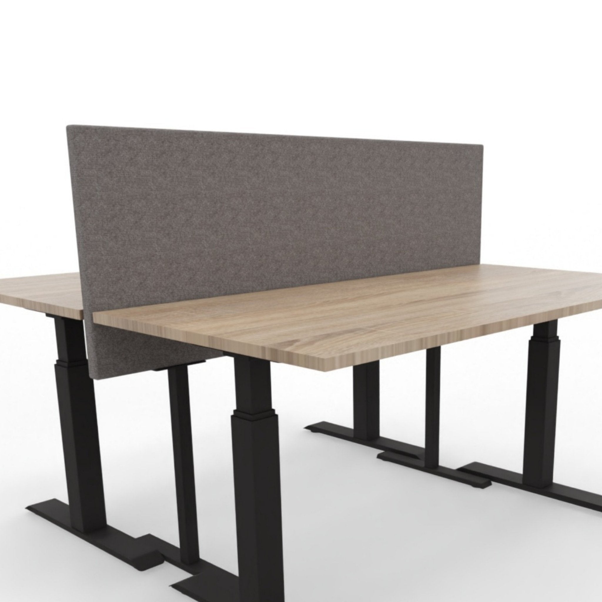 Bureauscheidingswand, bureaudivider op een 60cm hoge poot in het lichtgrijs (tallow).