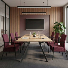 Comfort vergaderstoel - 4-poots met armleggers en hoge rug