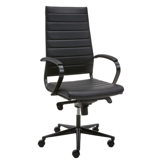 Design vergaderstoel hoge rug zwartzwart
