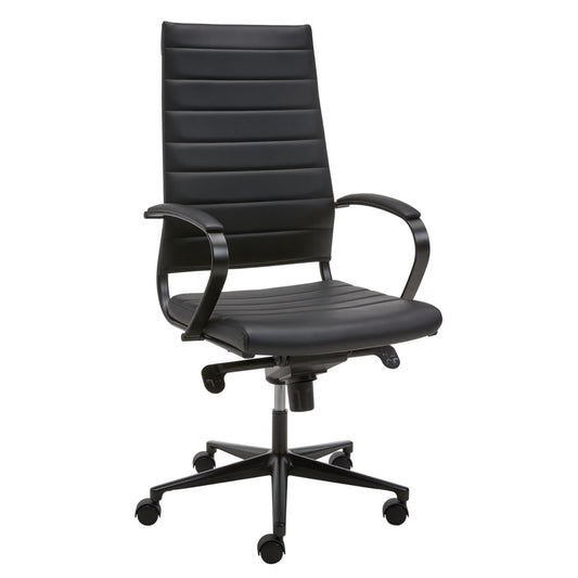 Design vergaderstoel hoge rug zwartzwart