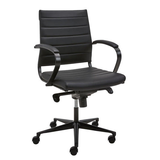 Design vergaderstoel lage rug zwart zwart