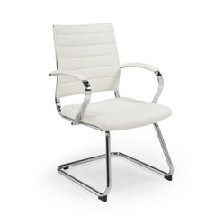 Design vergaderstoel slede wit
