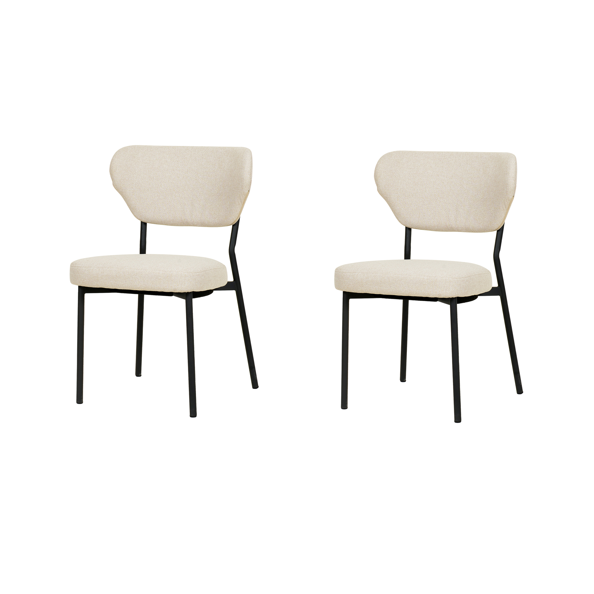 Duko Stapelstoel Set van 2 Stuks Beige