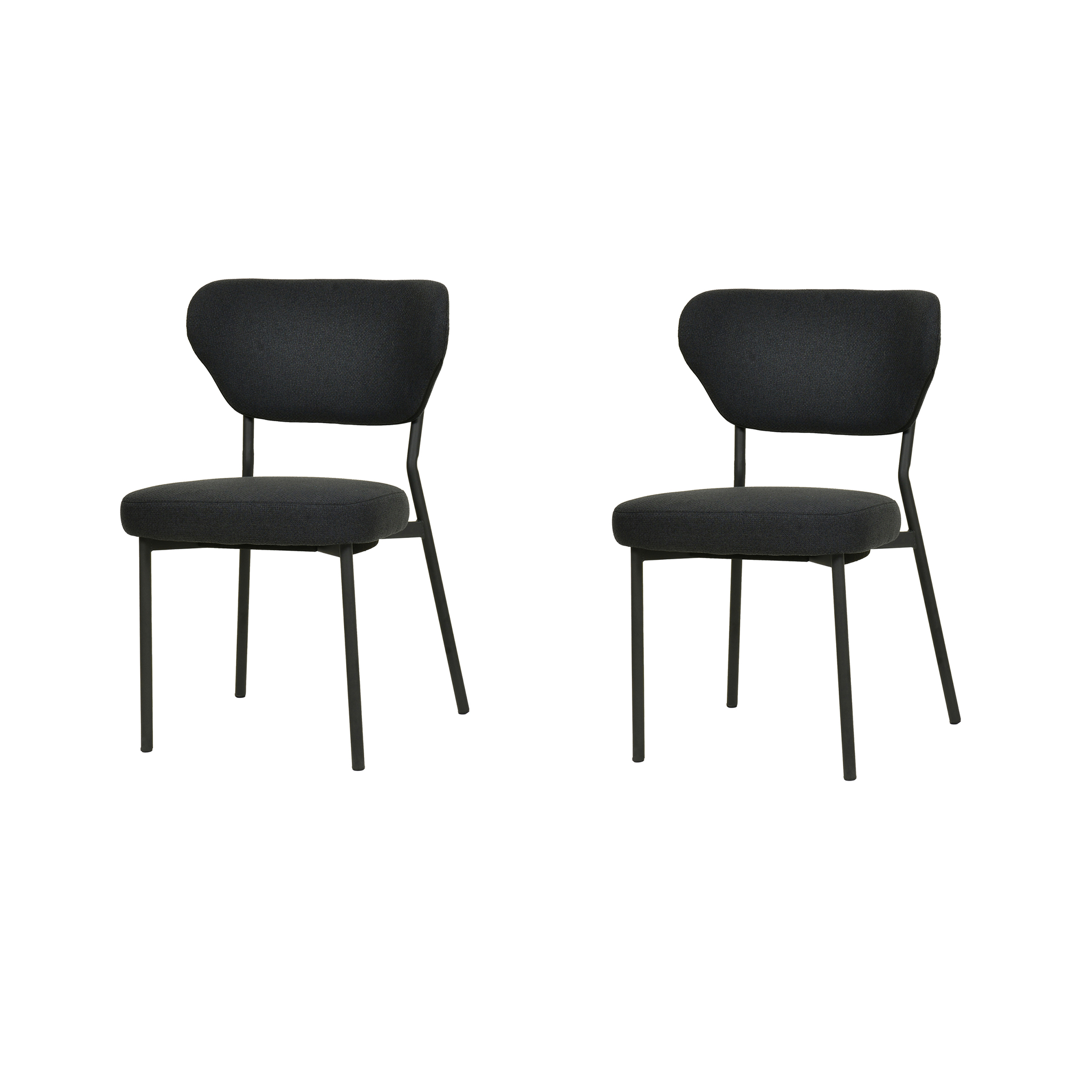 Duko Stapelstoel Set van 2 Stuks Zwart