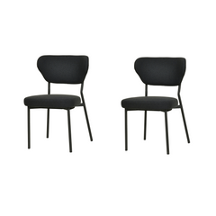 Duko Stapelstoel Set van 2 Stuks Zwart