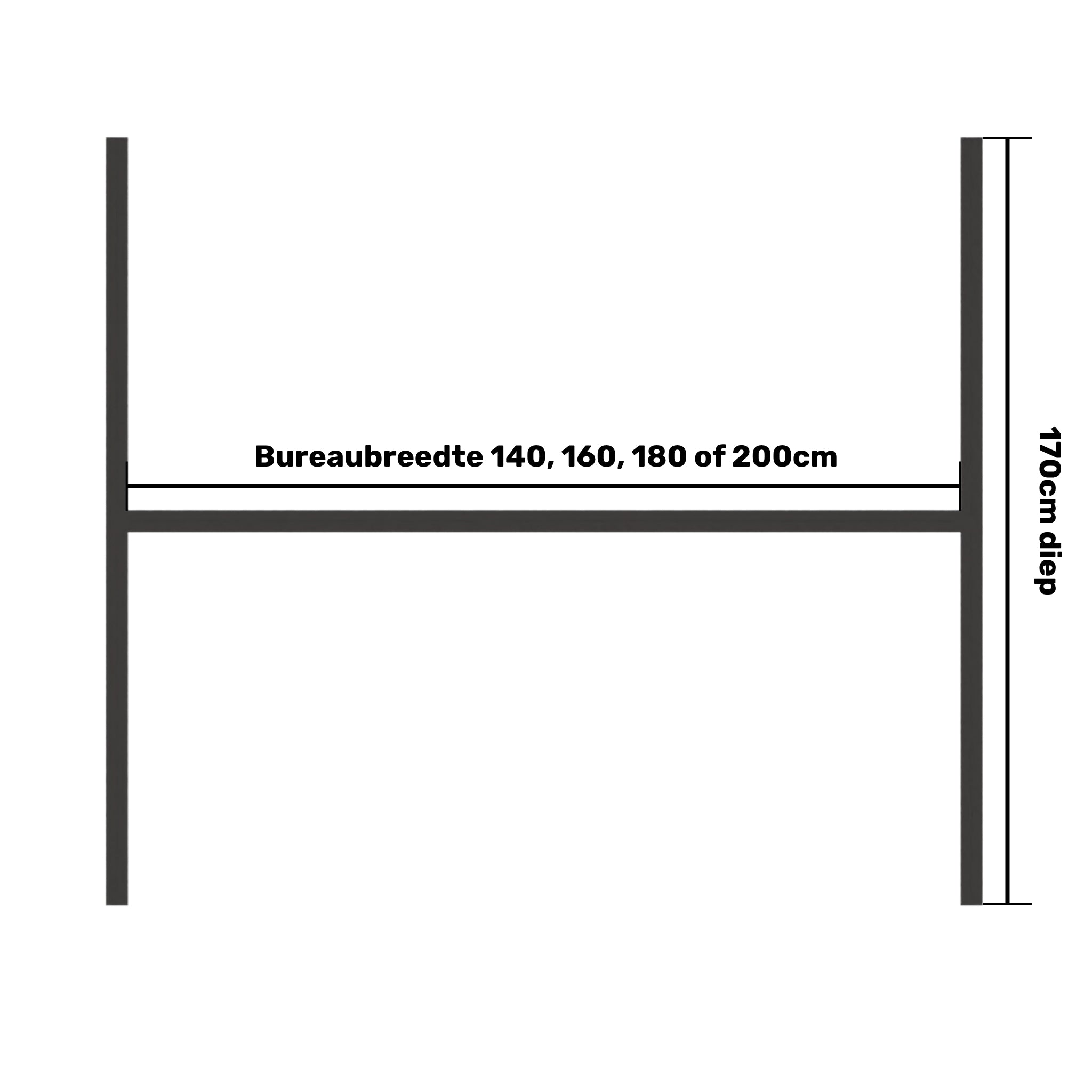 H-koppelopstelling 2 persoon bovenaf
