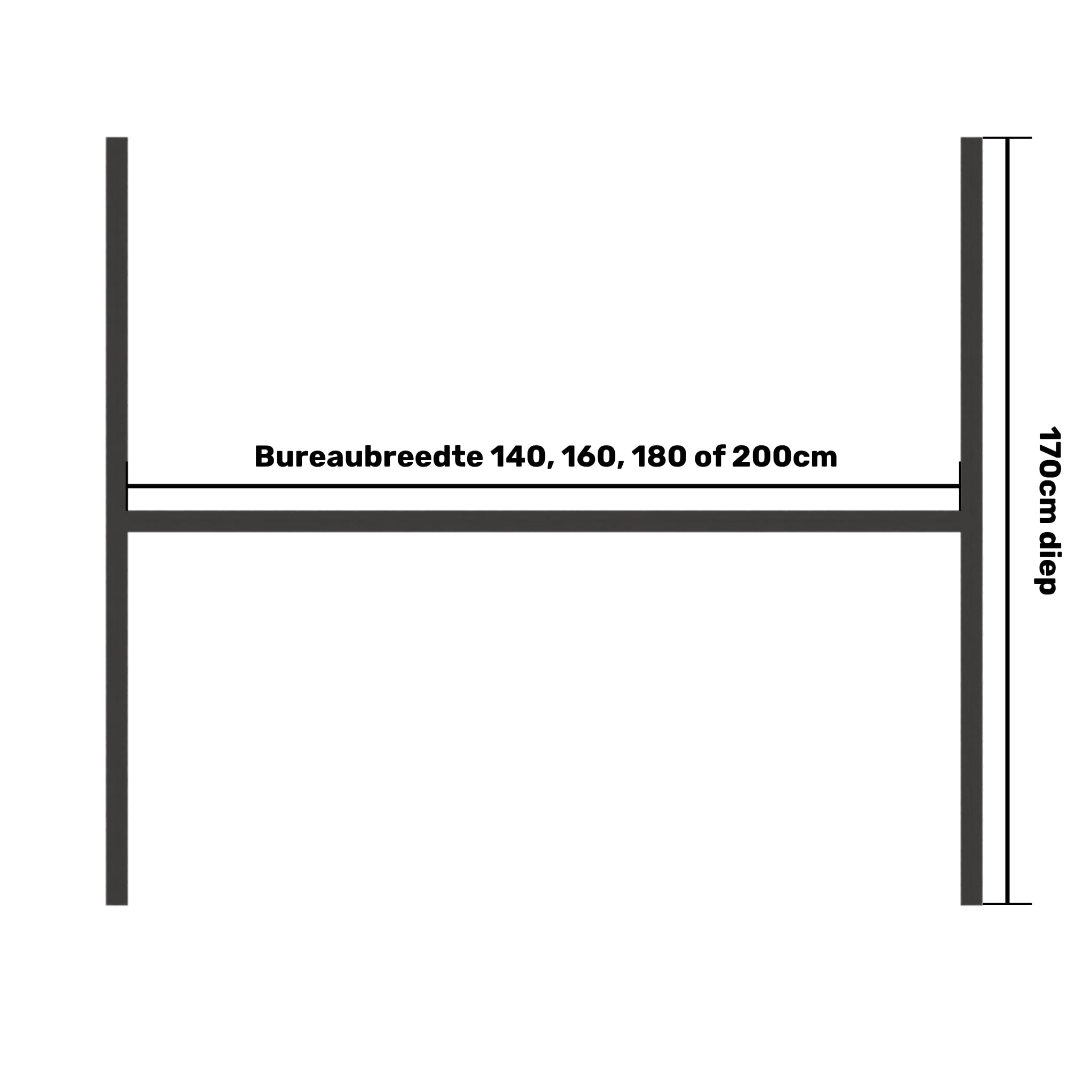 H-koppelopstelling 2 persoon bovenaf