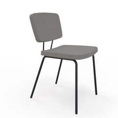 Kantinestoel, bezoekersstoel, vergaderstoel gestoffeerd zijaanzicht schuin