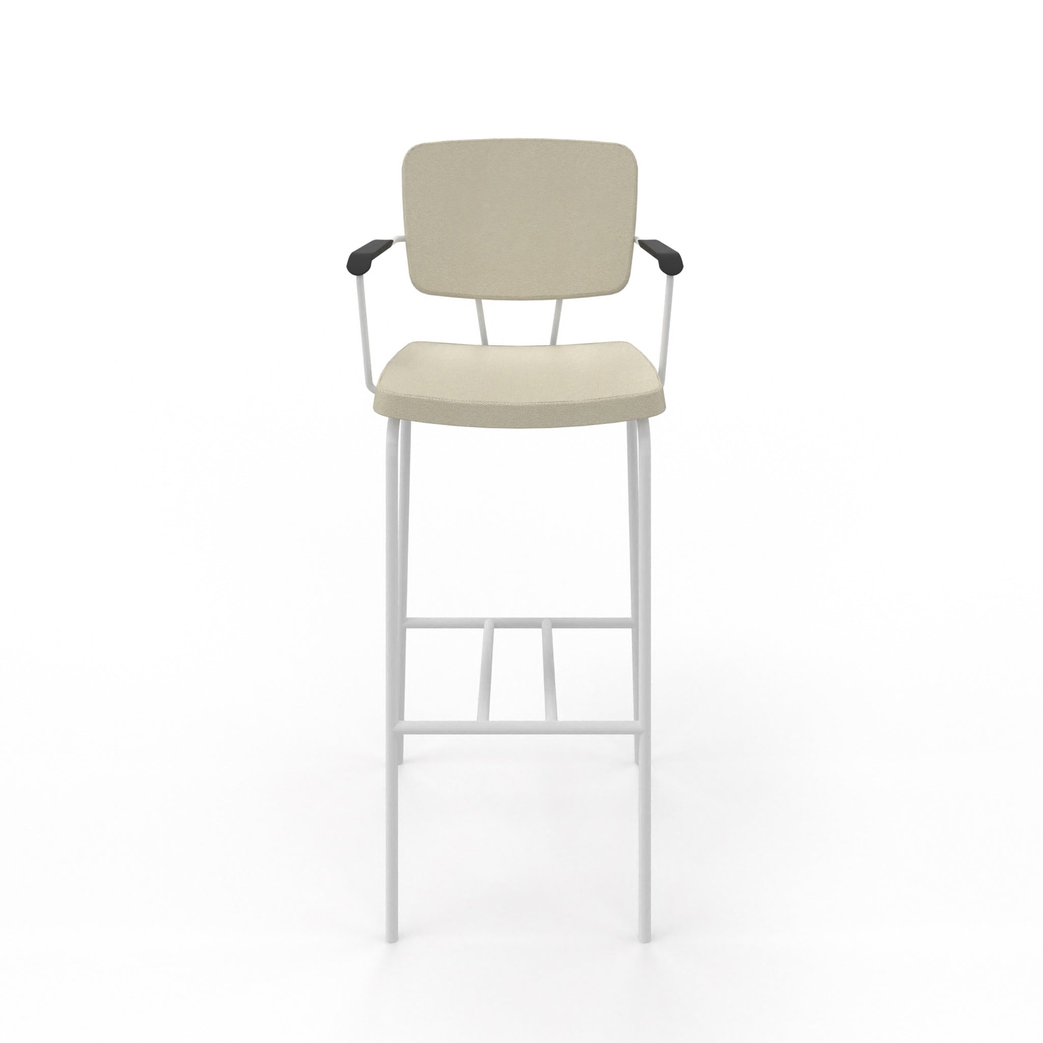 Barkruk met armleuningen gestoffeerd