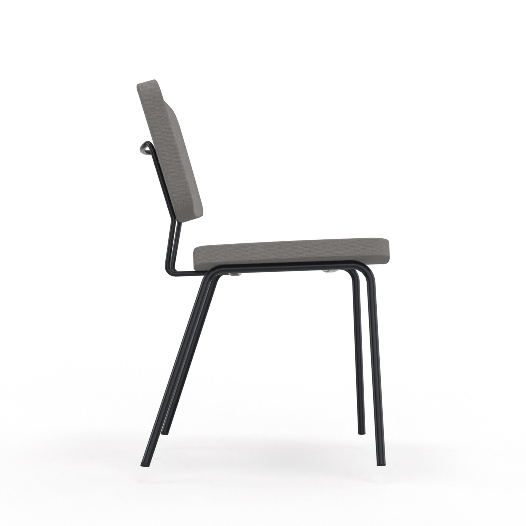 Kantinestoel, bezoekersstoel, vergaderstoel gestoffeerd zijaanzicht