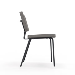 Kantinestoel, bezoekersstoel, vergaderstoel gestoffeerd zijaanzicht