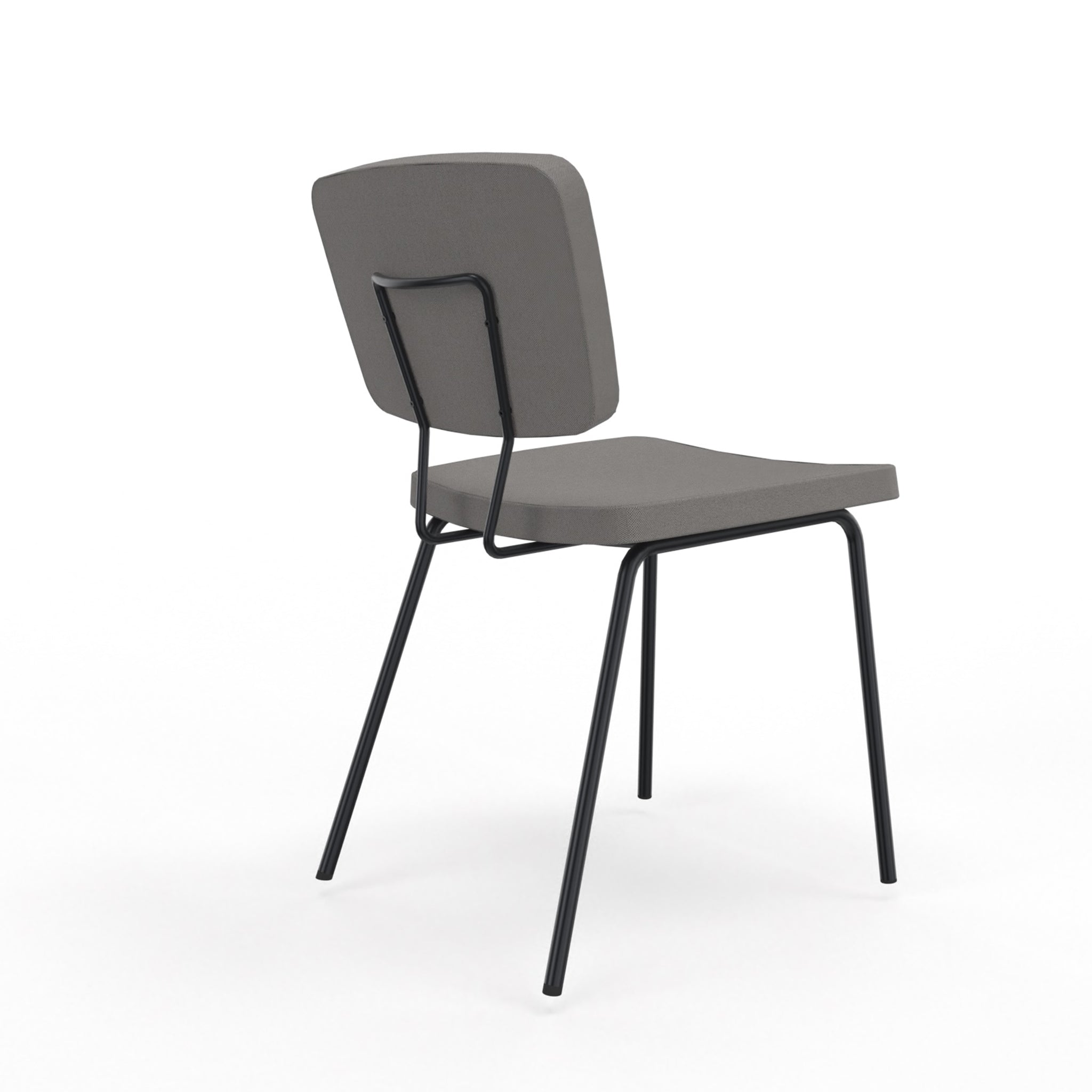 Kantinestoel, bezoekersstoel, vergaderstoel gestoffeerd achteraanzicht schuin