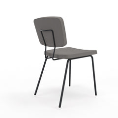 Kantinestoel, bezoekersstoel, vergaderstoel gestoffeerd achteraanzicht schuin