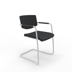 Kantinestoel vergaderstoel Alfa lage rugleuning slede Huislijn