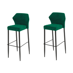 Louis Barkrukken Velours 2 stuks Groen