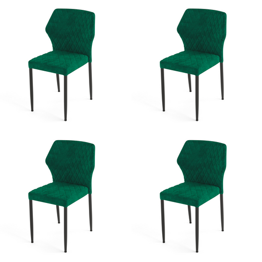 Louis Stoelen Fluweel 4 stuks Groen