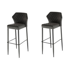 Louis Barkrukken set van 2 stuks Zwart Cognac