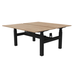 N-Bench NPR zit-sta bureau duo werkplek zwart inclusief tafelbladen