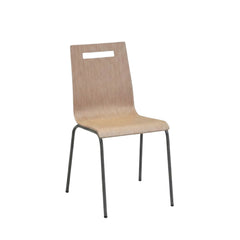 Moderne project-, kantinestoel Eiken licht met handgreep en is stapelbaar tot 10 stuks.