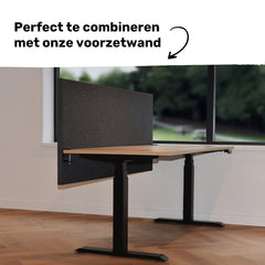 N-Single NPR zit-sta bureau 1 persoons werkplek zwart inclusief tafelblad akoestisch bureauscherm