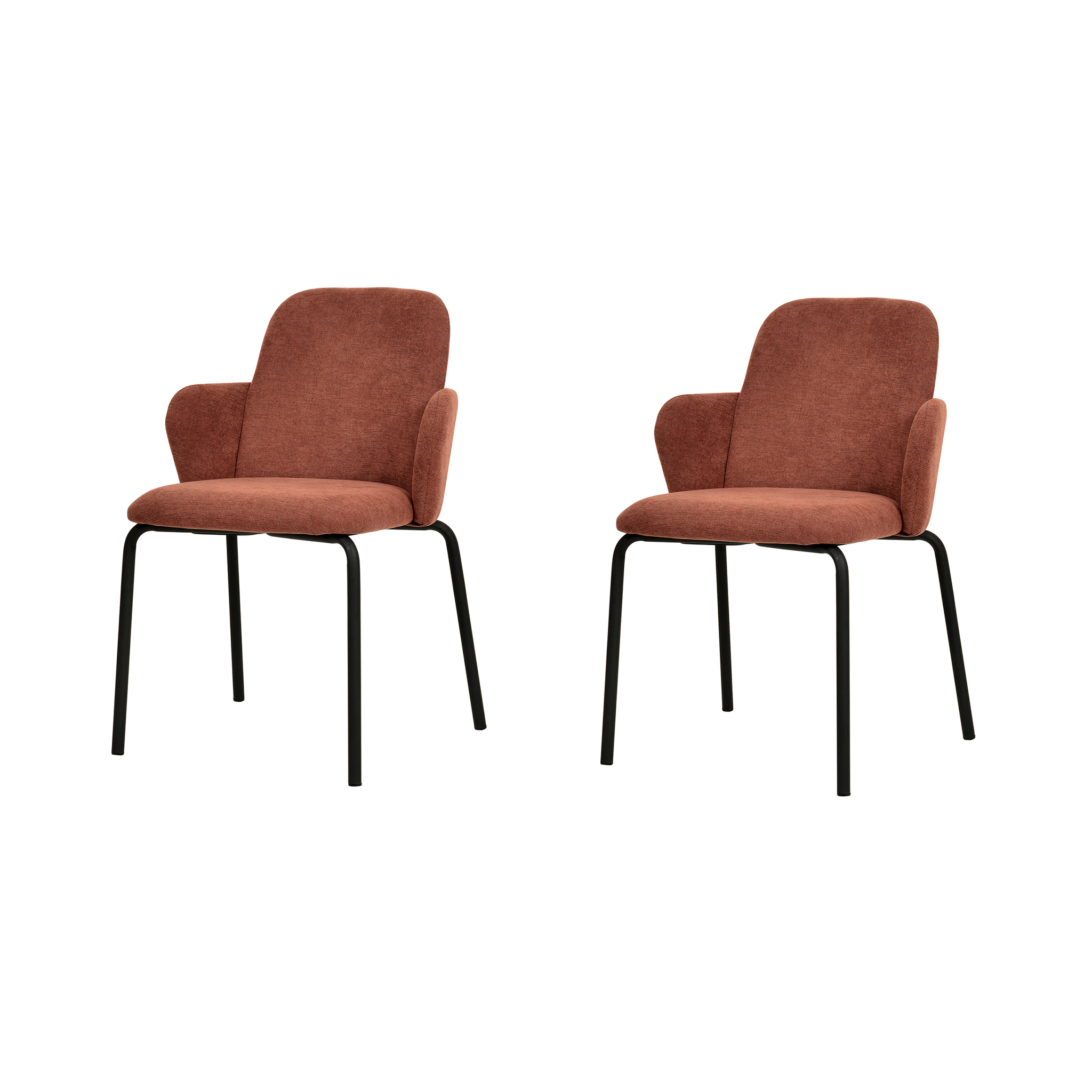 Paddy Stapelbare stoel Set 2 Stuks Bruin-Rood