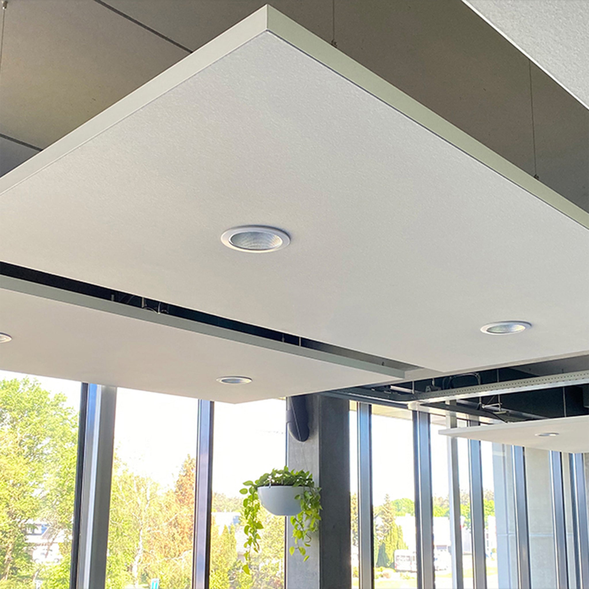 Akoestische plafondpaneel inclusief verlichting