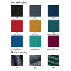 Stoffenkaart LX bureaustoelen Phoenix lucia
