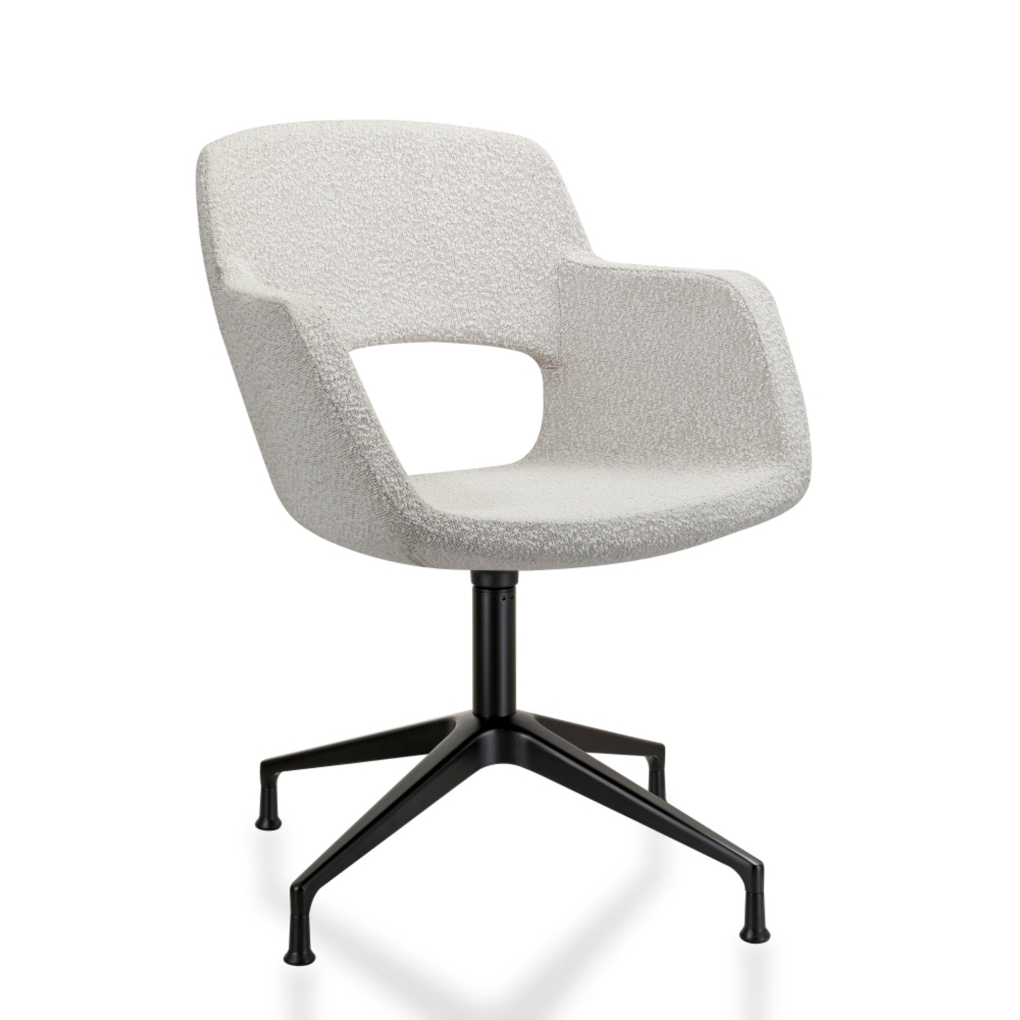 Vergaderstoel cloud spinpoot creme wit voorkant