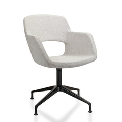 Vergaderstoel cloud spinpoot creme wit voorkant