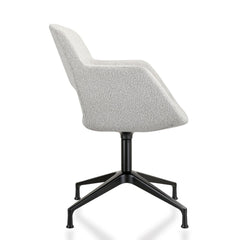Vergaderstoel cloud spinpoot creme wit zijkant
