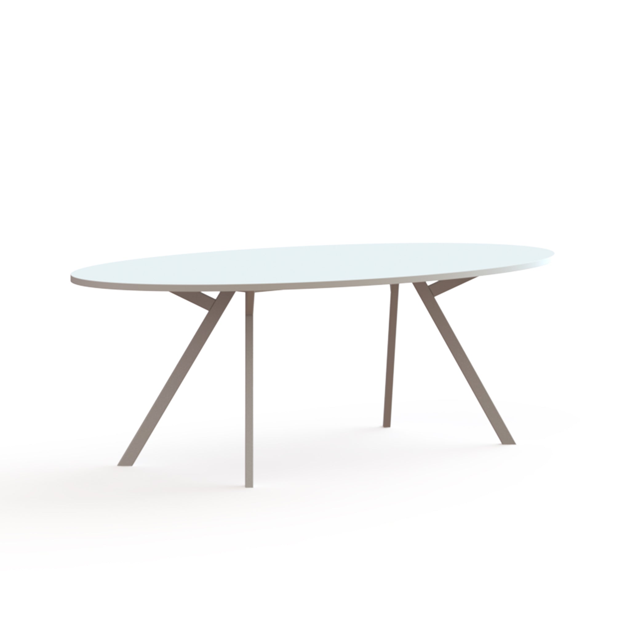 Vergadertafel Ovaal Ellipsvorm Huislijn Bridge 75cm recht wit