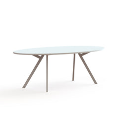 Vergadertafel Ovaal Ellipsvorm Huislijn Bridge 75cm recht wit