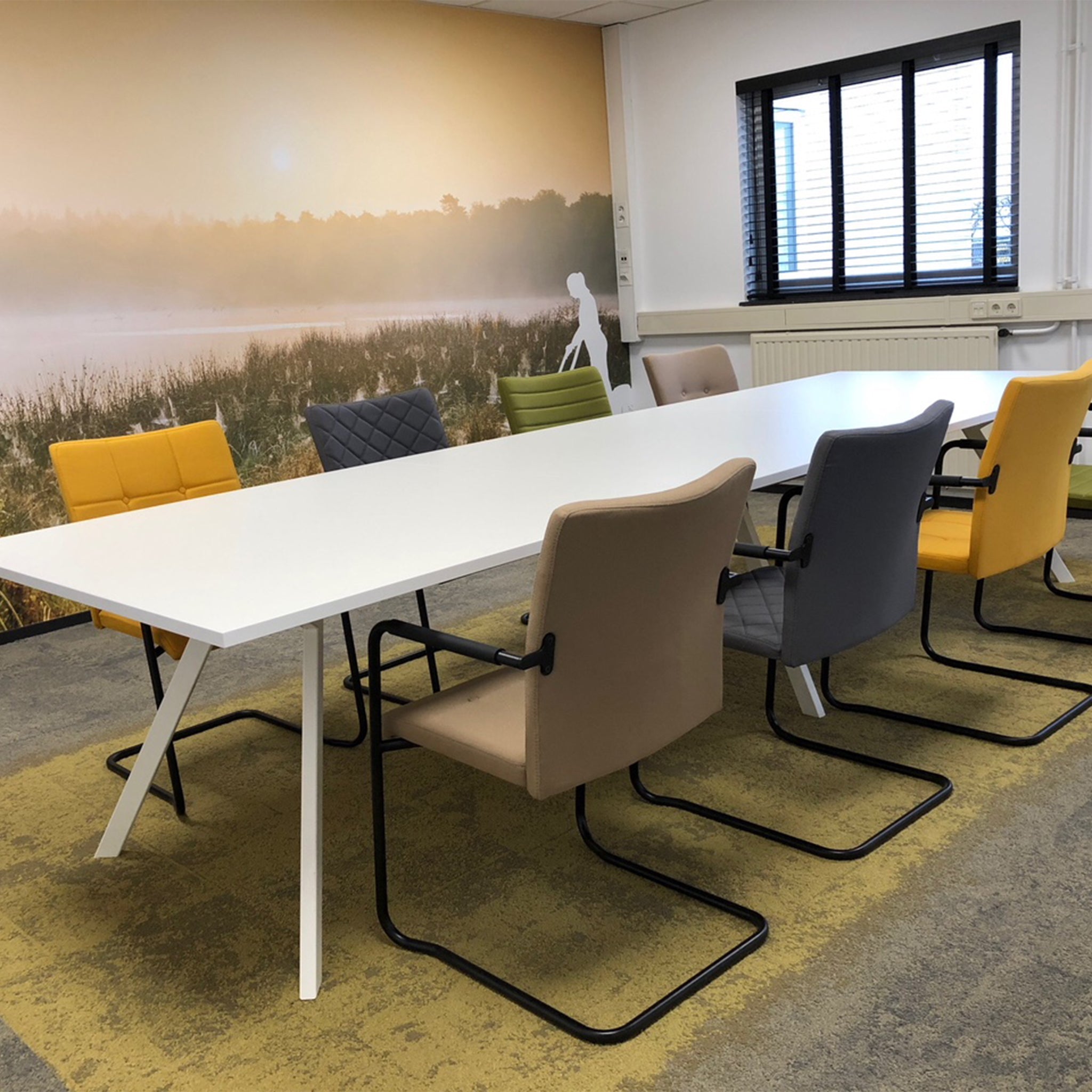 Vergadertafel recht Huislijn Bridge 75cm wit