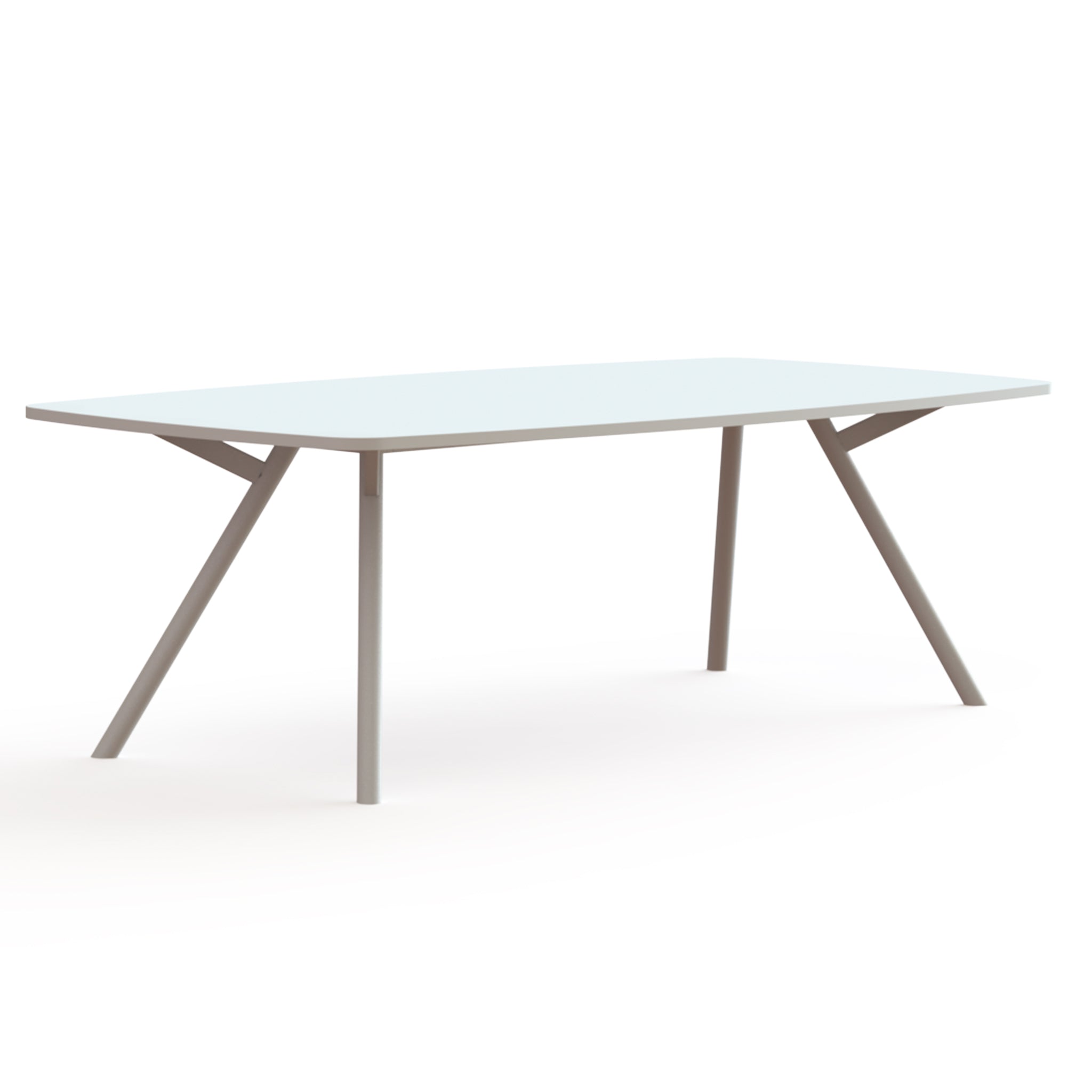 Vergadertafel tonvormig Huislijn Brug 75cm hoog wit