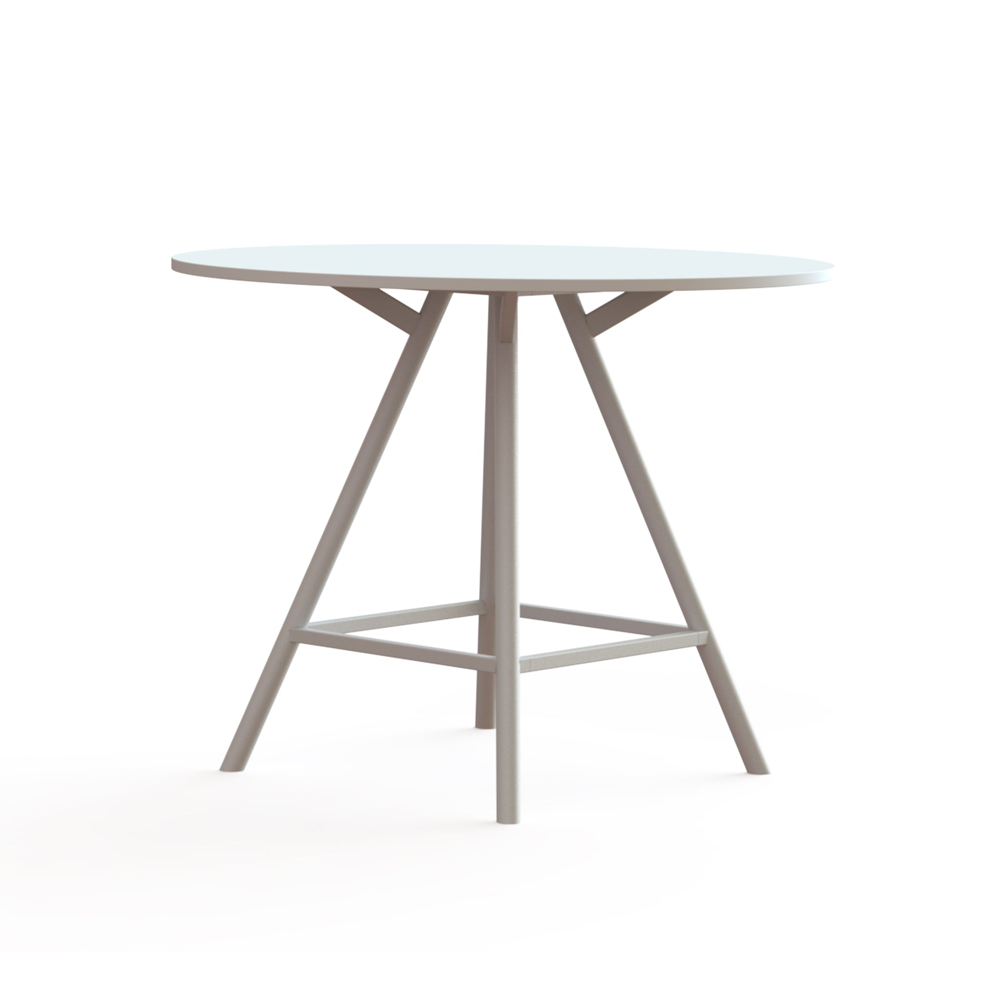 110cm hoge vergadertafel rond blad, ronde poten