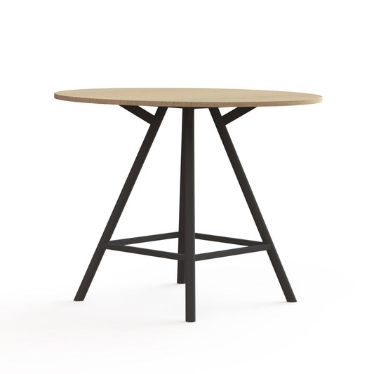 Hoge ronde vergadertafel.