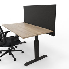 Voorzetwand voor aan het bureau in het lichtgrijs (zwart)