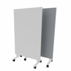Akoestisch whiteboard volledig verrijdbaar.