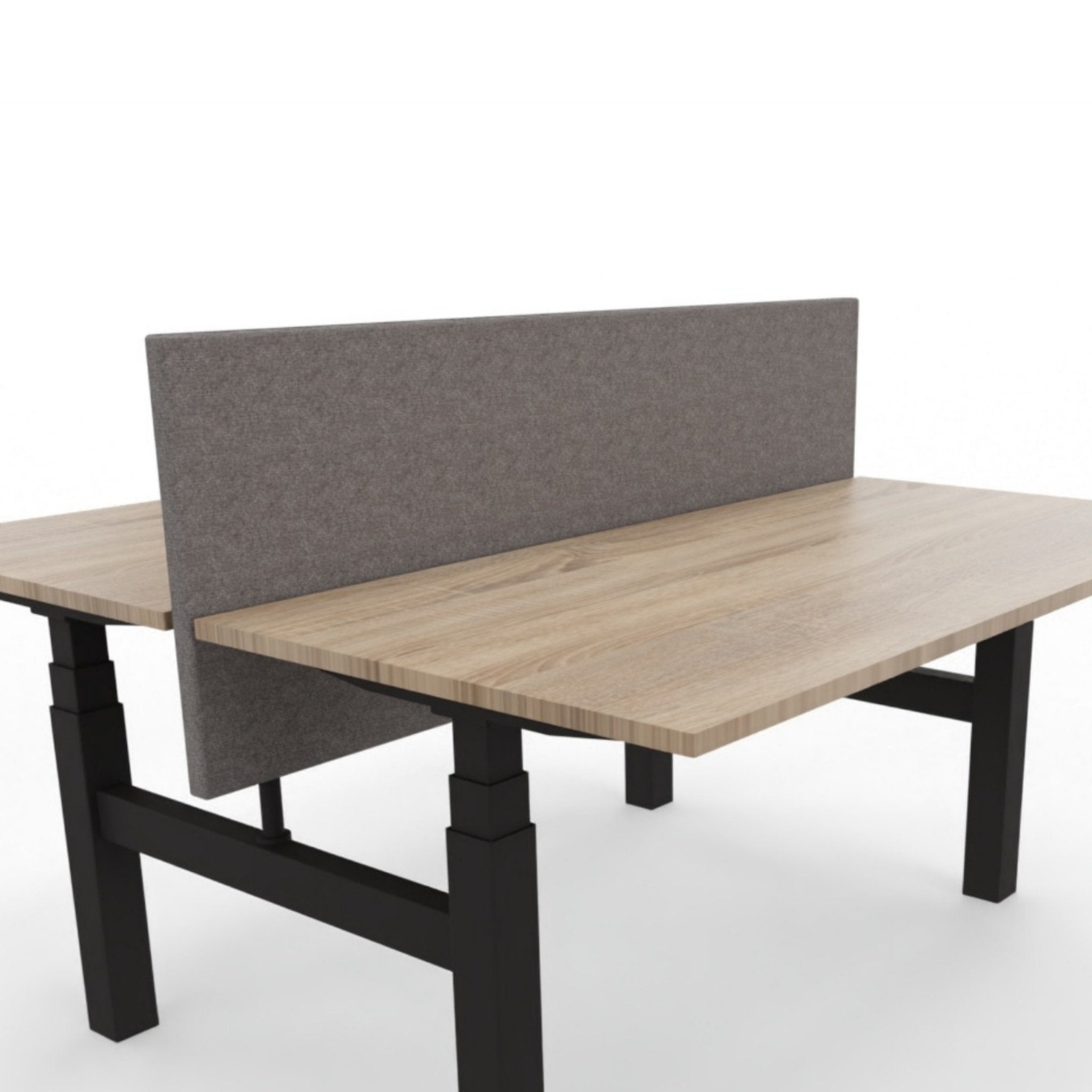 Akoestische tussenwand in het lichtgrijs met magneten.