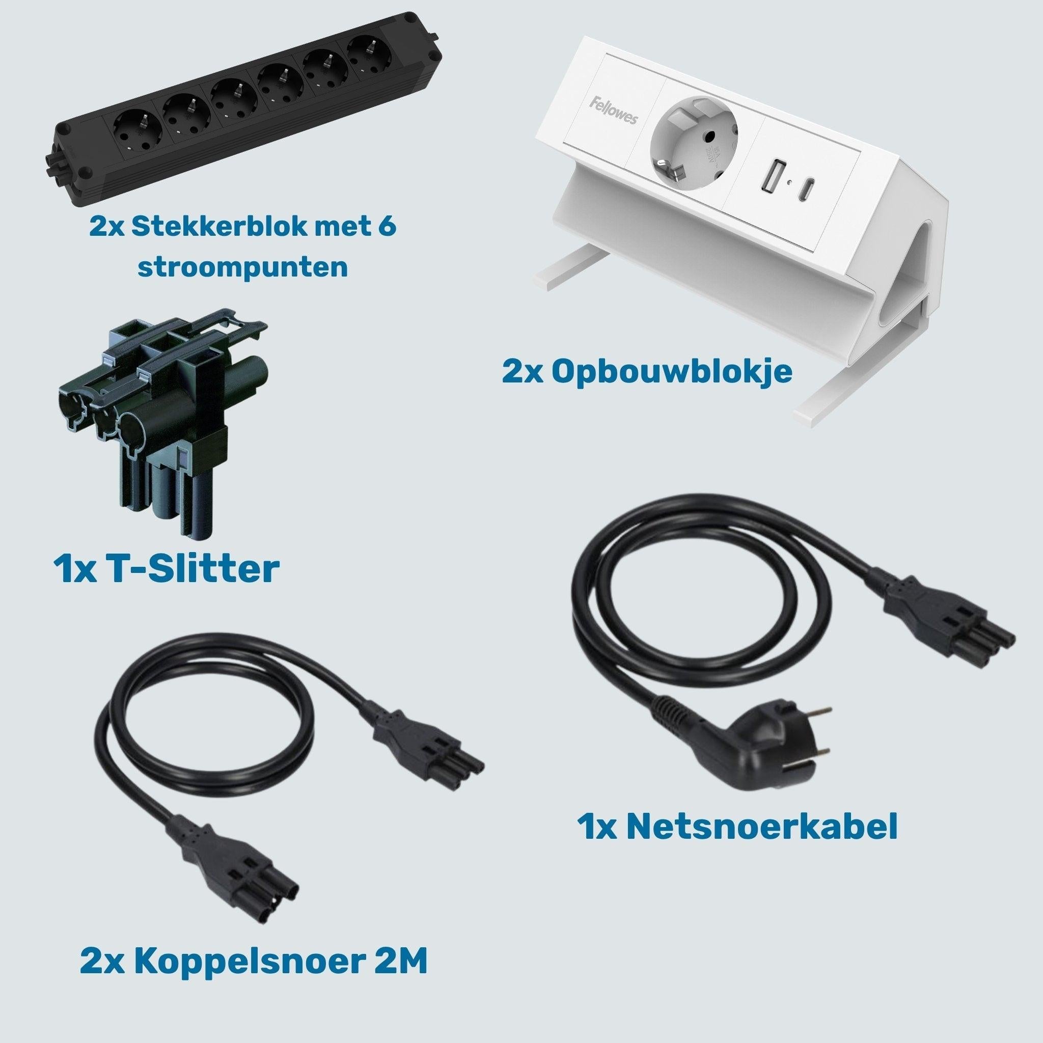Bekabeling opbouw duo werkplek Thovip Workspace Solutions Bekabeling  Select Kantoormeubelen.